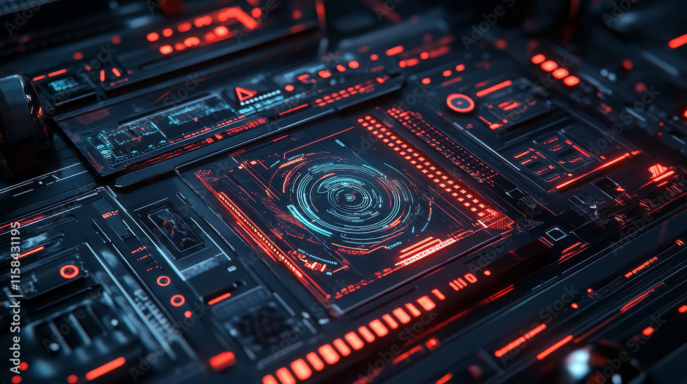 Poster set of circle abstract digital technology ui futuristic hud virtual interface elements sci- fi moder