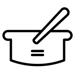 Chinese Food Bowl Line Icon