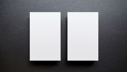 Two empty white vertical rectangle poster or business card mockups. Generated image