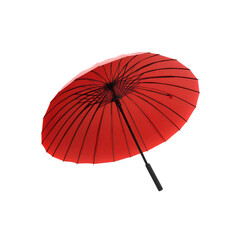Red Parasol, Open Red Umbrella, Crimson Sunshade, Elegant Red Umbrella, Asian Style Umbrella