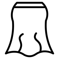 Long Skirt Women Line Icon