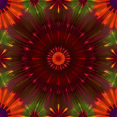 A vibrant explosion of light with rays in orange, yellow, and red, resembling a sunburst pattern The image features bursts of energy and glowing textures, perfect for a bright, dynamic design