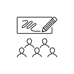 Art Course Outline Icon represents learning or education in art.