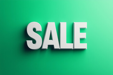 Bright green background highlights bold white sale announcement for promotional event