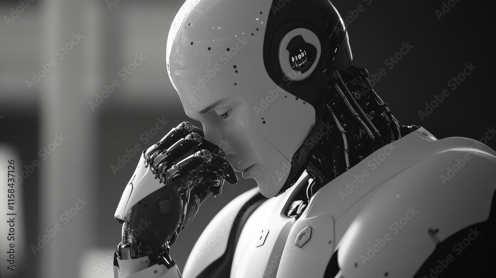 Poster abstract technology ai sci-fi artificial intelligence concept machine deep learning futuristic digit