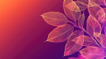 Laurel leaves abstract background idea. Vibrant abstract leaves with gradient colors, perfect for nature-themed designs.