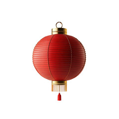 Obraz premium Red Chinese Lantern Isolated on White Background - 3D Render