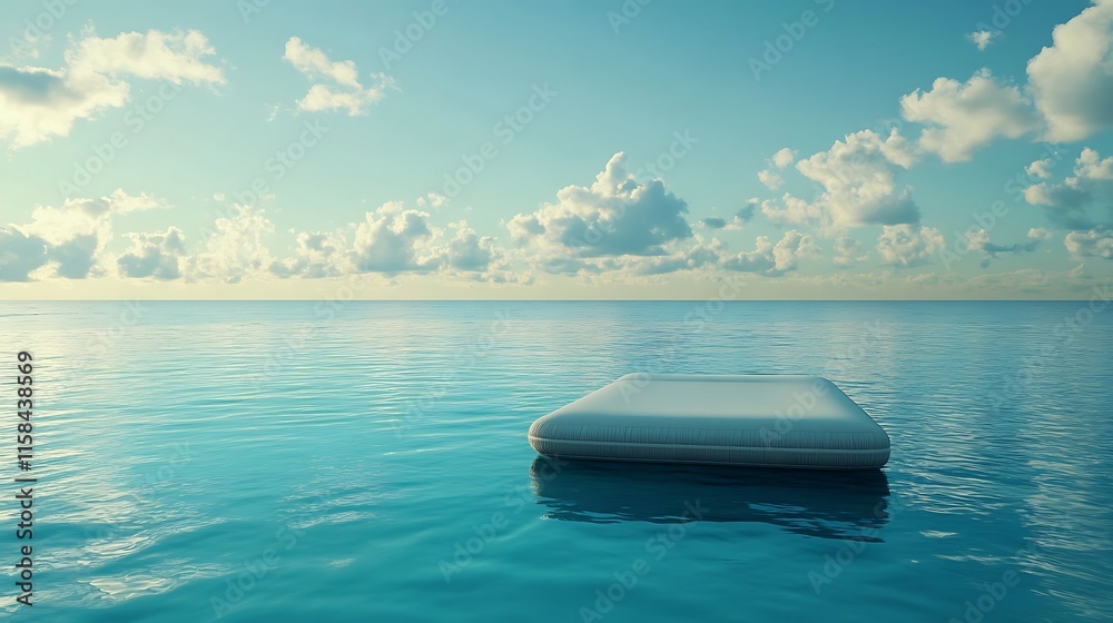 Wall mural a calm pool raft floating on a serene swimming pool with sunny weather