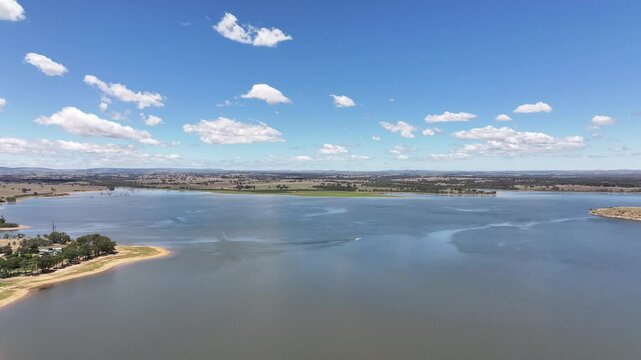 Aerial footage of Lake Eppalock Victoria Australia