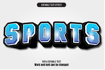  Sports editable text effect 3d emboss cartoon