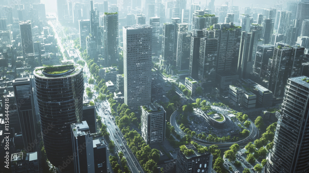 Poster abstract internet of things concept smart city 5g.iot internet of things communication network innov