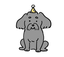 誕生日を祝う犬