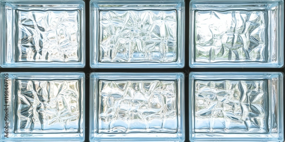 Poster transparent glass block window showcased against a clean white background, highlighting the unique d