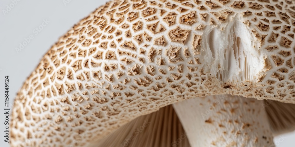 Aufkleber Close up view of a Mushroom Boletus, showcasing the intricate details and textures that define this unique Mushroom Boletus species, highlighting its natural beauty and characteristics.