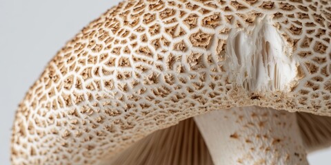 Obraz premium Close up view of a Mushroom Boletus, showcasing the intricate details and textures that define this unique Mushroom Boletus species, highlighting its natural beauty and characteristics.
