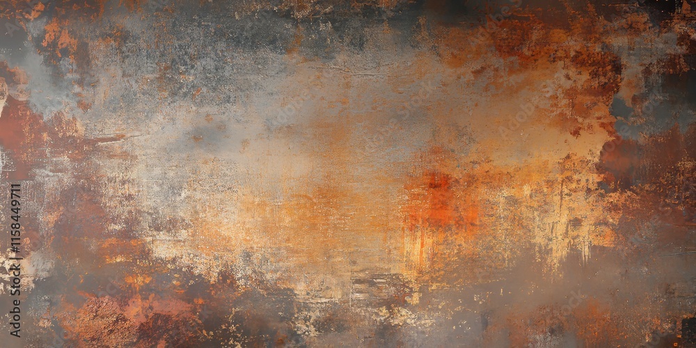 Poster abstract wallpaper featuring warm tones and a rust color palette. displays a flawed metal background