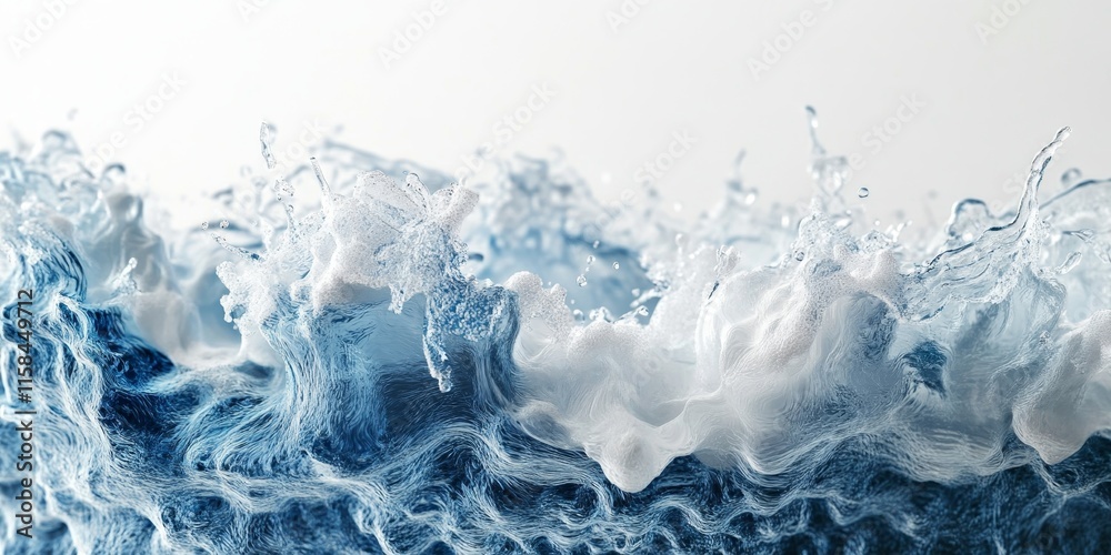 Aufkleber close up of water in motion on a white background, showcasing the dynamic flow and beauty of water, 