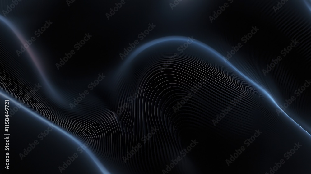 Poster dynamic soft illuminated gradients on black spheres creating moody visuals in abstract art installat