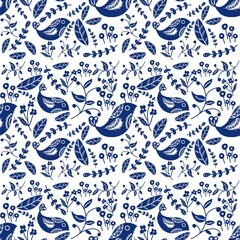 Seamless Pattern Blue and White