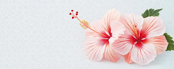 Obraz premium Hibiscus floral abstract background concept. Beautiful hibiscus flowers with delicate petals and vibrant colors against a soft background.