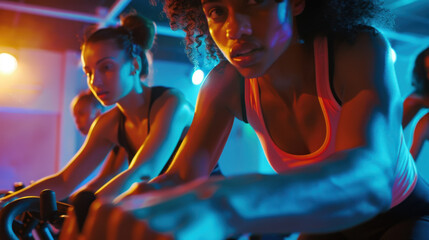 Indoor Cycling Class in Action