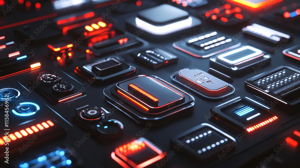 Aufkleber set of circle abstract digital technology ui futuristic hud virtual interface elements sci- fi moder