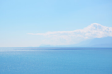deep blue sky sea view