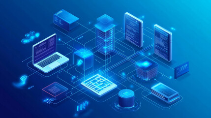 Modern abstract network science  technology graphic design. on hi tech future blue background network.