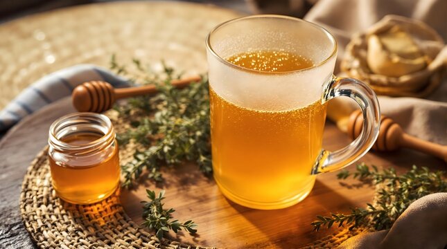 Mj&oslash;d Traditional Fermented Honey Mead with Herbs (Norwegian Cuisine)
