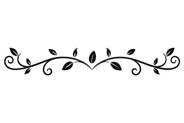 Decorative floral swirl with intricate curves and leaves in a minimalist style.
