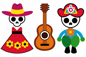 Cartoon monsters and zombies with funny expressions in a colorful collection.
