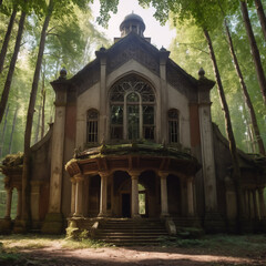 Synagogen - Verlassene Synagoge im Wald von Geschichte umgeben