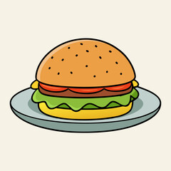 hamburger on plate