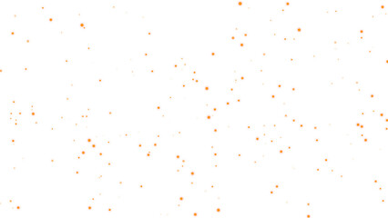 Golden glowing glitter circles particles isolated on a transparent background, horizontal composition. Transparent element for graphic design.