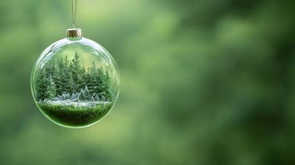 Fototapeta premium Christmas tree decoration ball forest landscape nature serenity