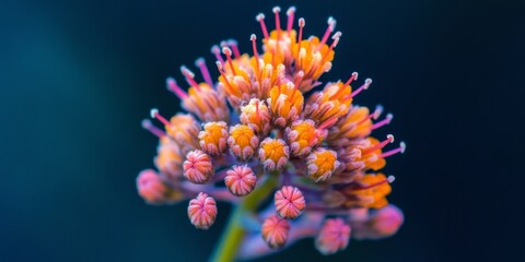 A vibrant flower showcasing a cluster of tiny flowers, highlighting the beauty and intricacies of a flower adorned with delicate blooms, perfect for illustrating floral diversity and charm.