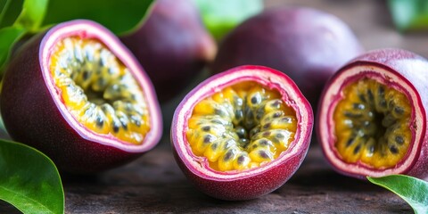 Passion fruit is a flavorful fruit from various plants in the Passiflora genus. This vibrant passion fruit offers a unique taste and is widely appreciated for its delightful qualities.