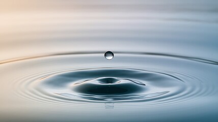 Close-Up of a Water Droplet Impacting a Calm Surface
