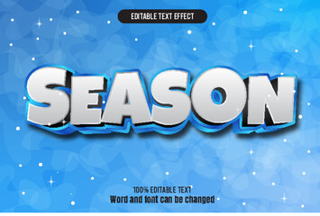 Season editable text effect 3d emboss mode rent