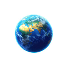 Fototapeta premium Stunning 3D Render of Planet Earth with Detailed Topography and Cloud Cover