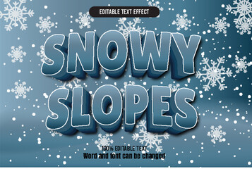 Snow slopes editable text effect 3d emboss cartoon