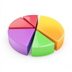 Obraz premium Colorful pie chart segments representing data analysis and visualization.