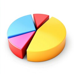 Obraz premium Colorful pie chart representing data segments in bright hues for engaging presentations.