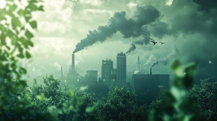 Fototapeta premium Air capture technology in action, drawing in carbon dioxide to reduce pollution, with a focus on sustainability and clean energy