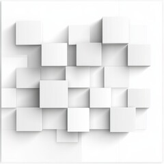 Obraz premium Abstract white cubes creating a modern minimalist wall art composition.