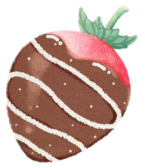 Valentine Strawberry chocolate dripping with white chocolate Hand drawn Crayon painting
isolated illustration for Days of love
Valentine's day Romantic decorated