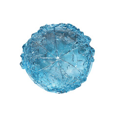 Fototapeta premium Shattered Ice Orb Abstract Frozen Sphere with Cosmic Interior