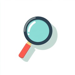A vibrant illustration of a magnifying glass with a red handle, symbolizing search and analysis.