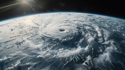 Massive Hurricane Captured from Space with Swirling Clouds