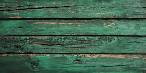 Old scratched wood texture painted green creates a unique background. This painted green wood texture adds depth and character, making it ideal for various artistic uses.